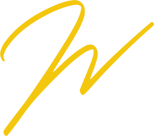 Signet der WissensMANUFAKTUR mit stilisiertem Buchstaben W in gelber Farbgebung