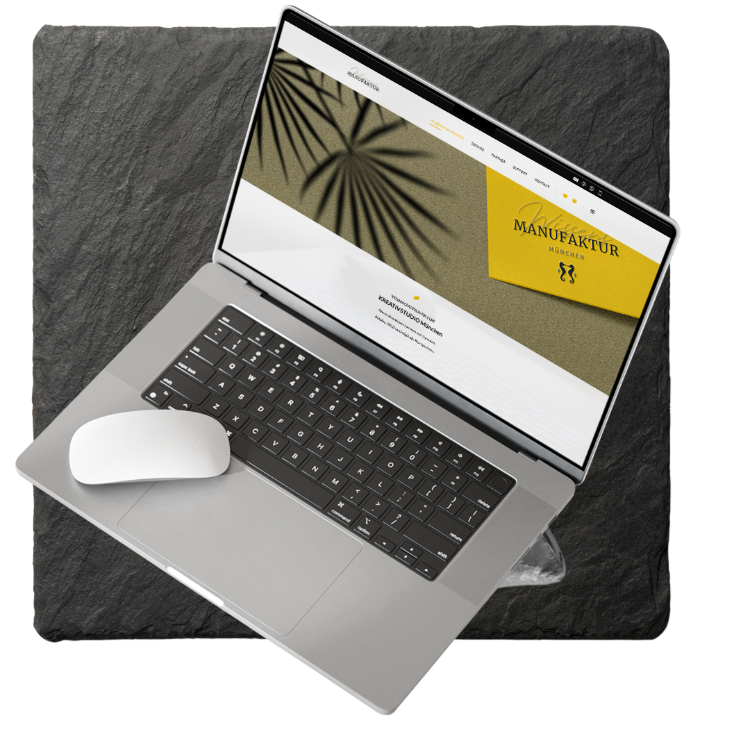 Darstellung einer Webseite auf einem Laptop als Webdesign durch das KREATIVSTUDIO München